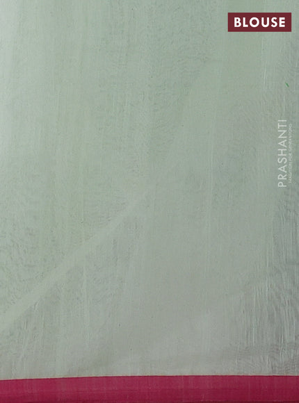 Pista Green & Pink Jamdani Silk Cotton Saree