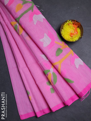 Pink Jamdani Silk Cotton Saree