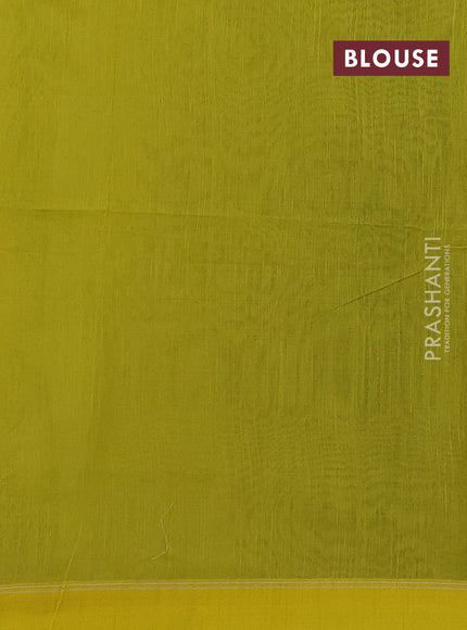 Lime Yellow Jamdani Silk Cotton Saree