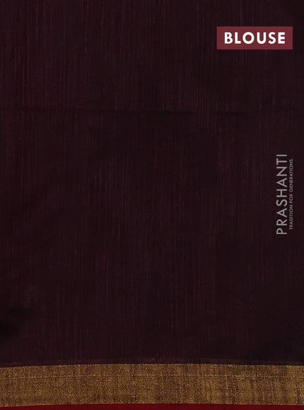Wine & Red Jamdani Silk Cotton Saree