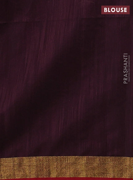 Wine & Red Jamdani Silk Cotton Saree