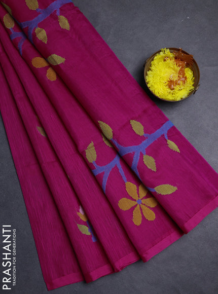 Pink Jamdani Silk Cotton Saree