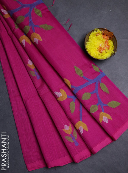Pink Jamdani Silk Cotton Saree