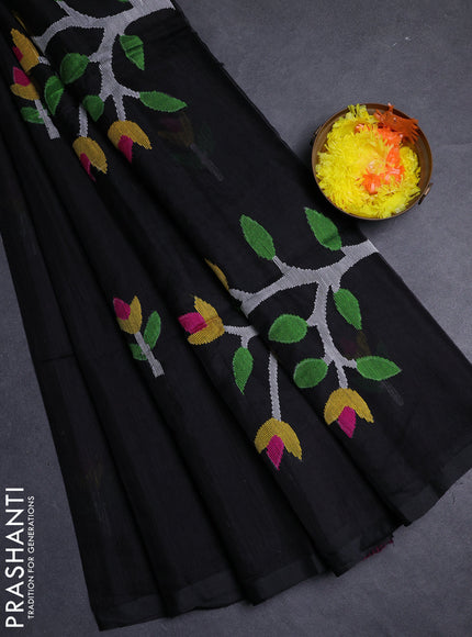 Black Jamdani Silk Cotton Saree