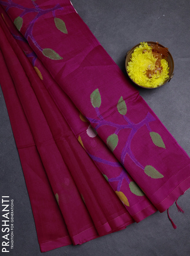 Pink Jamdani Silk Cotton Saree