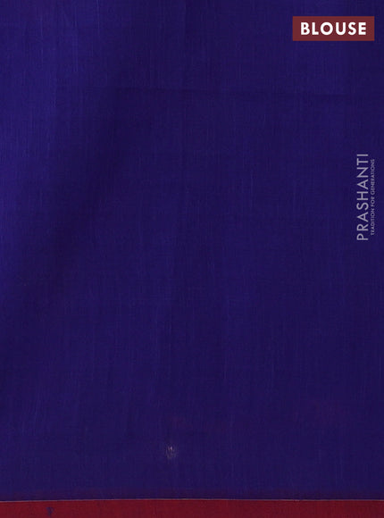 Blue & Red Jamdani Silk Cotton Saree