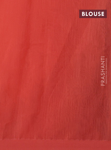 Peach Orange Jamdani Silk Cotton Saree
