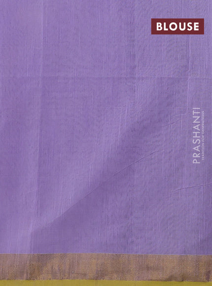 Lavender & Lime Yellow Jamdani Silk Cotton Saree