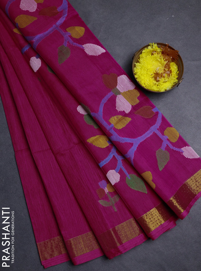 Pink Jamdani Silk Cotton Saree