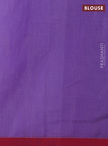 Lavender & Red Jamdani Silk Cotton Saree