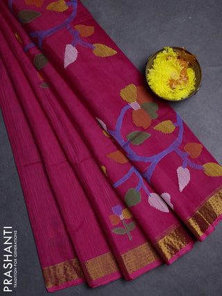 Pink Jamdani Silk Cotton Saree
