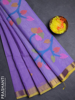 Lavender Jamdani Silk Cotton Saree