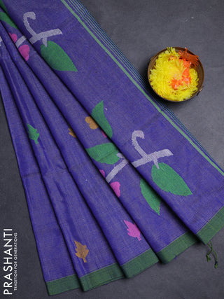Blue Jamdani Silk Cotton Saree