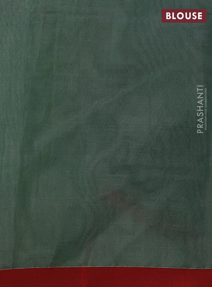 Green & Red Jamdani Silk Cotton Saree