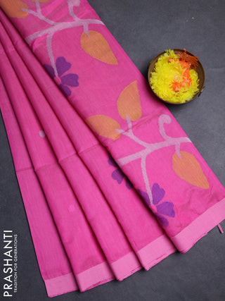Pink Jamdani Silk Cotton Saree