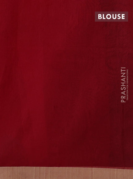 Red & Beige Jamdani Silk Cotton Saree