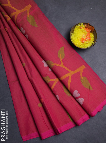 Pink Jamdani Silk Cotton Saree