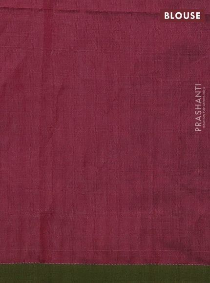 Maroon & Green Jamdani Silk Cotton Saree