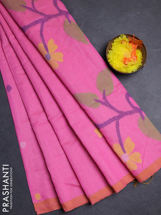 Pink Jamdani Silk Cotton Saree