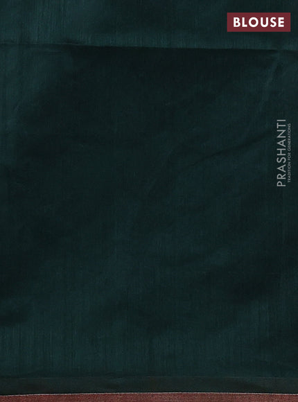 Bottle Green Jamdani Silk Cotton Saree