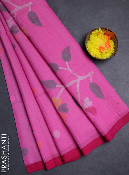 Pink Jamdani Silk Cotton Saree