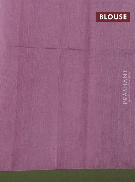 Mauve Pink & Green Jamdani Silk Cotton Saree