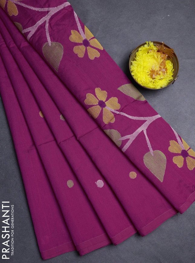 Pink Jamdani Silk Cotton Saree