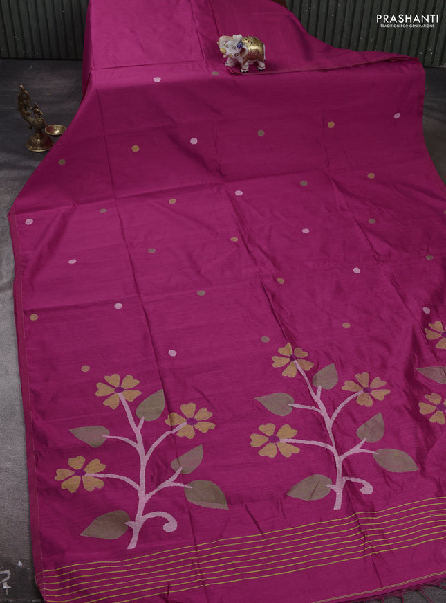 Pink Jamdani Silk Cotton Saree