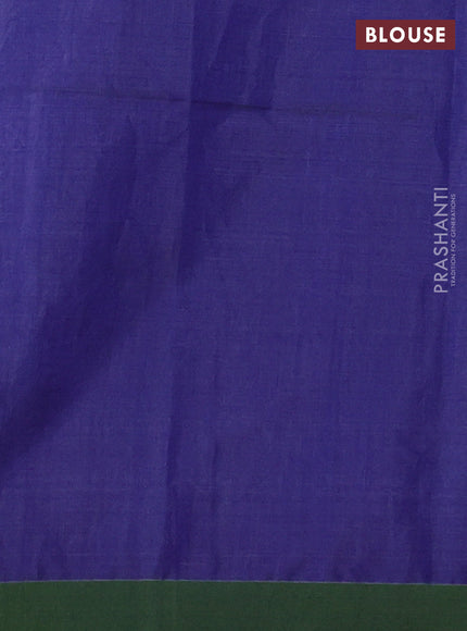 Blue & Green Jamdani Silk Cotton Saree