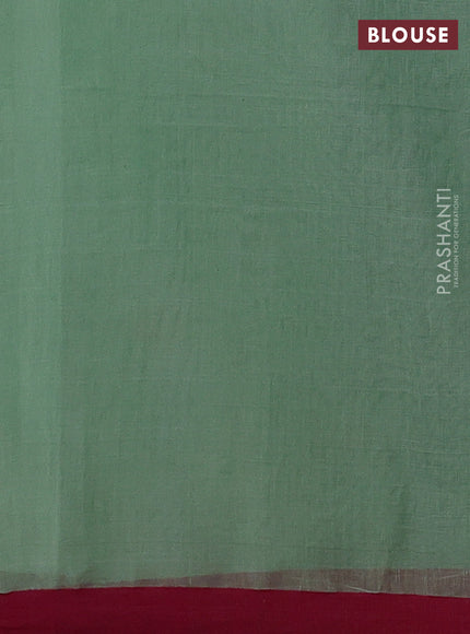 Pastel Pista Green & Pink Jamdani Silk Cotton Saree