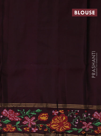 Rust & Maroon Pure Soft Silk - Embroidery