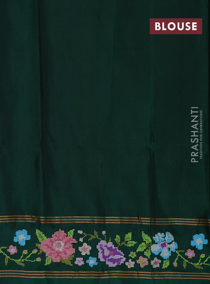 Mustard & Green Pure Soft Silk - Embroidery