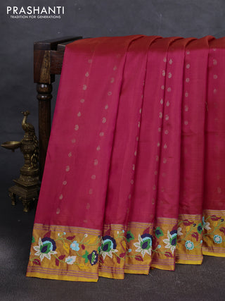 Pink & Yellow Pure Soft Silk - Embroidery