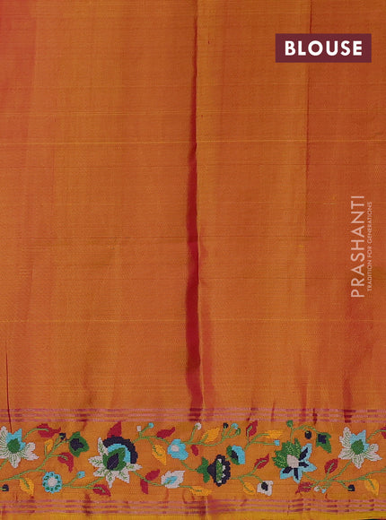 Pink & Yellow Pure Soft Silk - Embroidery
