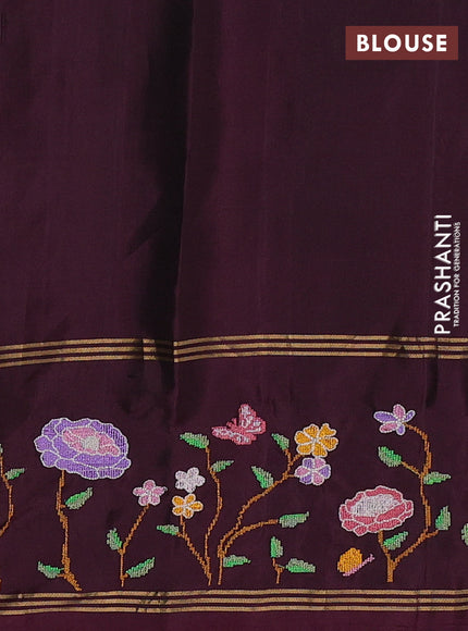 Chiku & Wine Pure Soft Silk - Embroidery