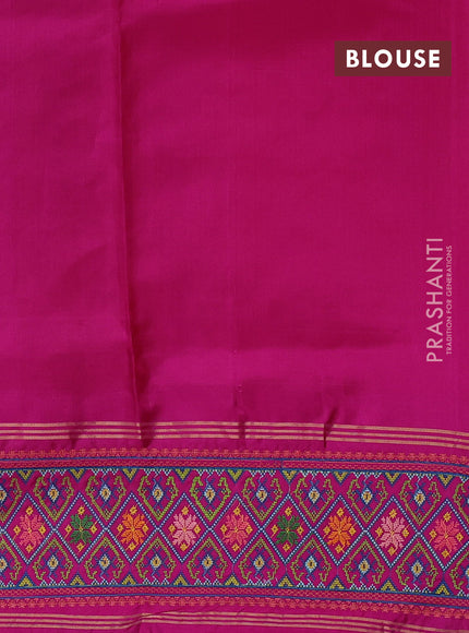 Mango Yellow & Pink Pure Soft Silk - Embroidery