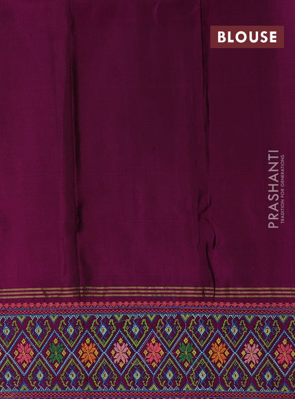 Mustard & Purple Pure Soft Silk - Embroidery