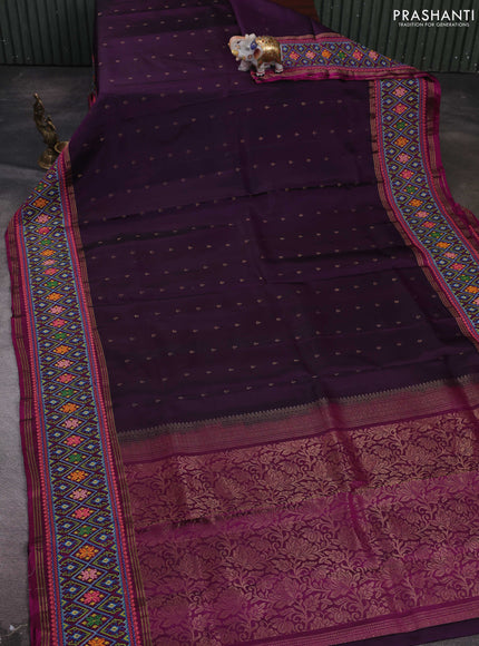 Purple & Wine  Pure Soft Silk - Embroidery