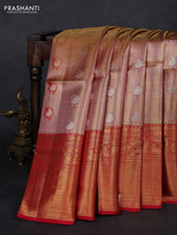Gold & Red Pure Kanchipuram Tissue Silk - Mina Border