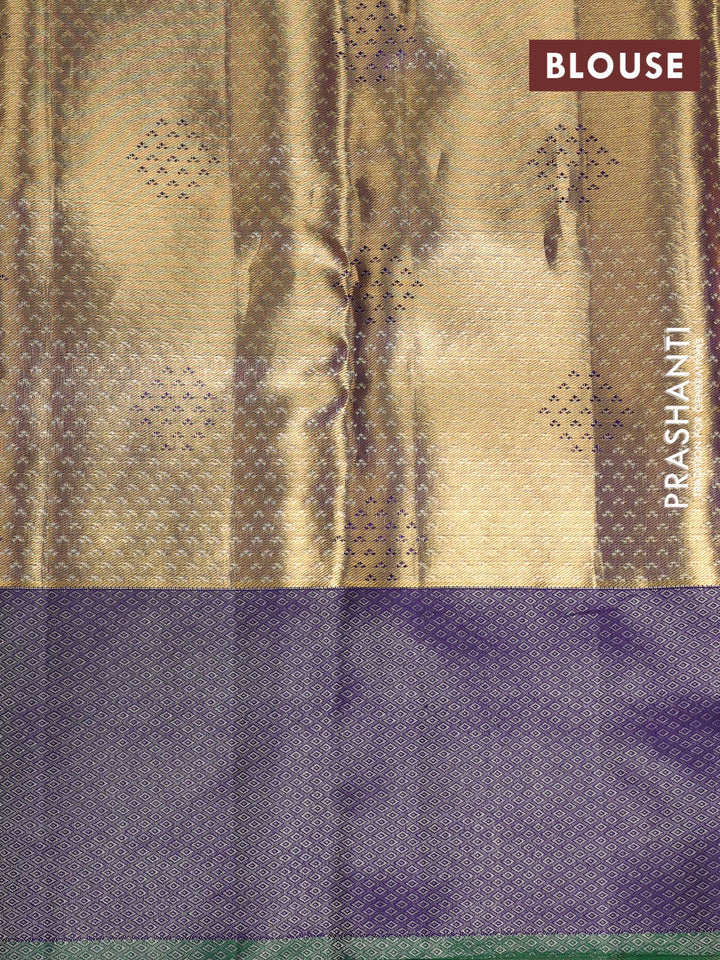 Pastel Blue & Violet Pure Kanchipuram Tissue Silk - Mina Border