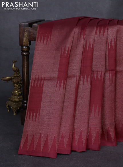 Maroon Pure Soft Silk - Brocade