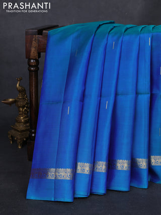 Peacock Blue Pure Soft Silk - Buttas