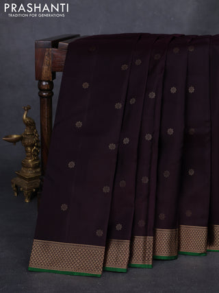 Jamun & Green Pure Soft Silk - Buttas