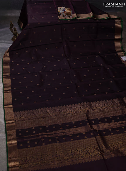 Jamun & Green Pure Soft Silk - Buttas