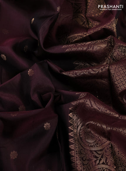 Jamun & Green Pure Soft Silk - Buttas