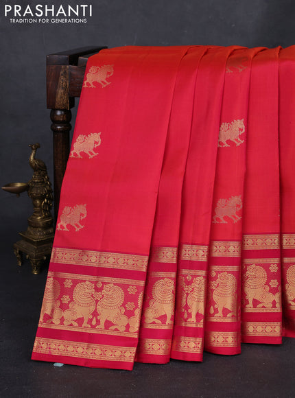 Orange & Pink Pure Soft Silk - Buttas