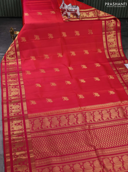 Orange & Pink Pure Soft Silk - Buttas