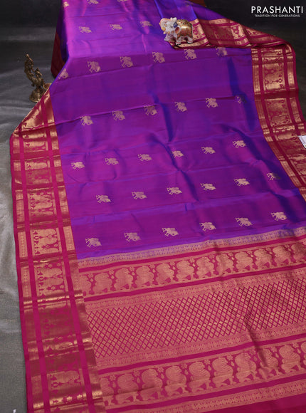Purple & Magenta Pink Pure Soft Silk - Buttas