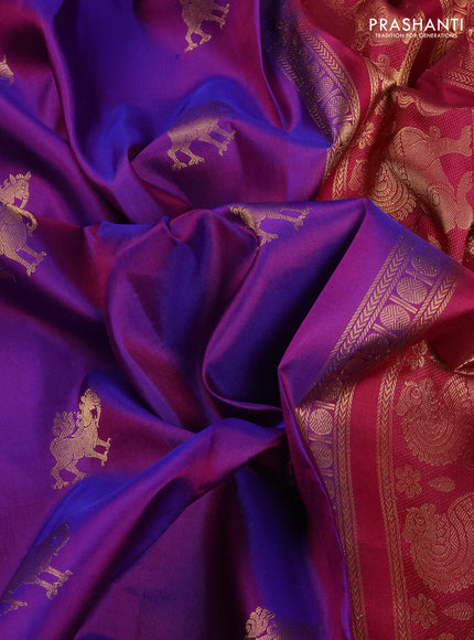 Purple & Magenta Pink Pure Soft Silk - Buttas