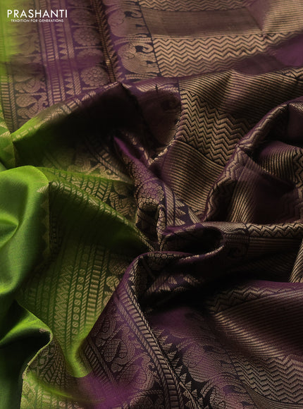 Green & Jamun Pure Soft Silk - Buttas
